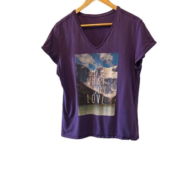Purple Graphic Print Short Sleeve Cotton Tee Shirt L - Picture 1 of 7